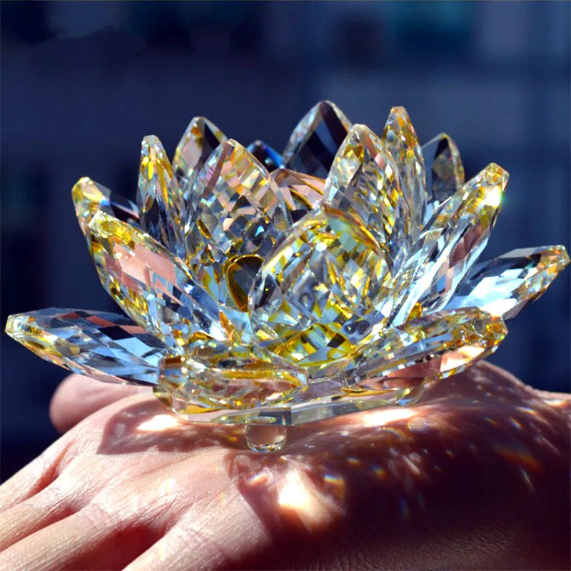 80mm Quartz Crystal Lotus Flow - Paper Weight Crystal 评论和价格